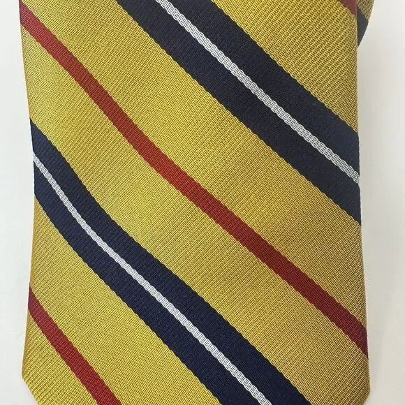 J. Press Men's 100% Silk Necktie Multicolor Striped Repp Handmade in USA NWT - Picture 4 of 7
